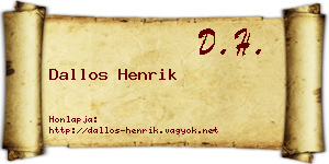 Dallos Henrik névjegykártya